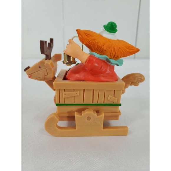 Vintage 1988 Hallmark Christmas Ornament CLOWN reindeer Play Jingle Bells - Picture 4 of 10